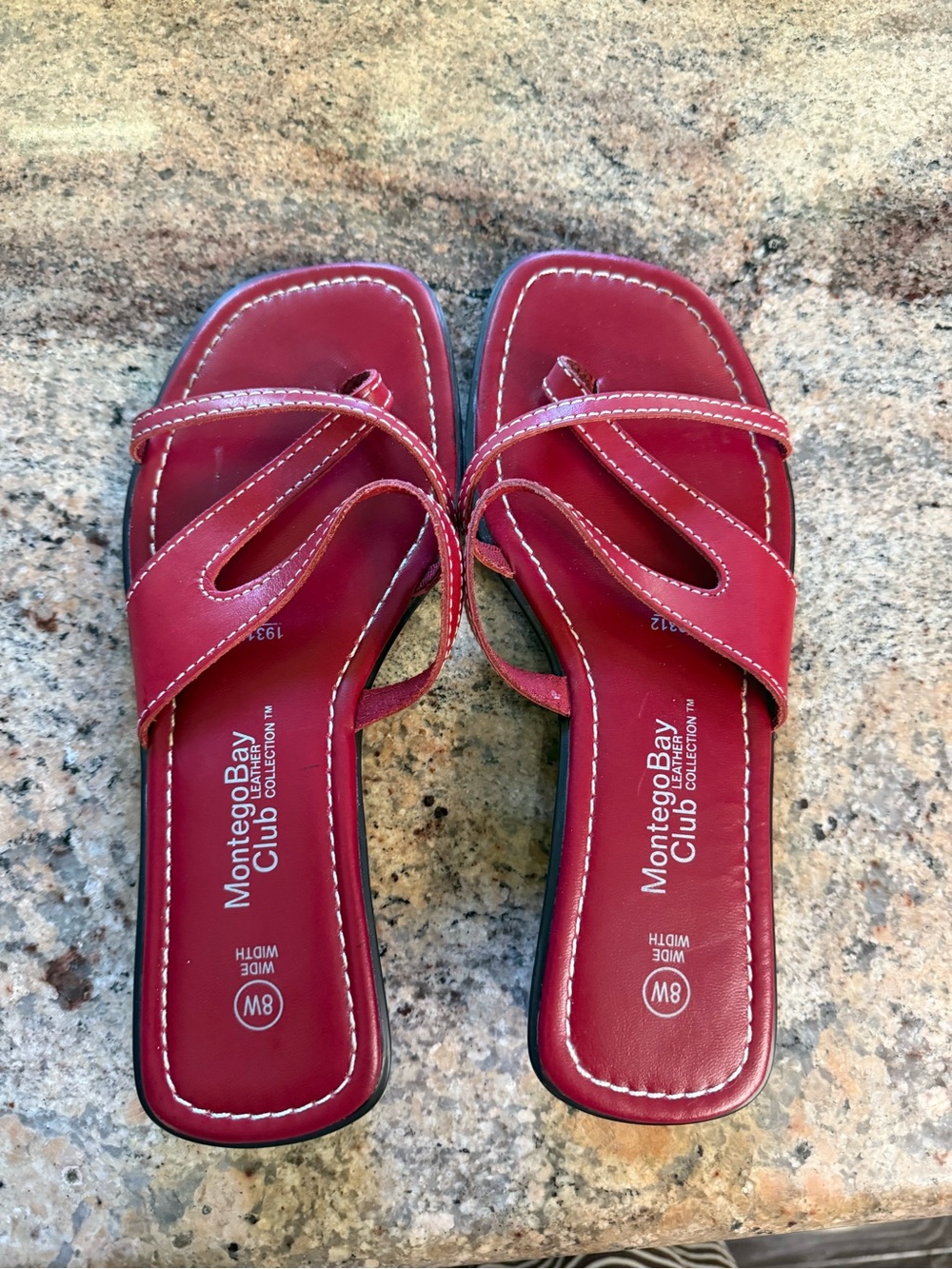 Montego Bay Club Red Double-Strap Slide Sandals